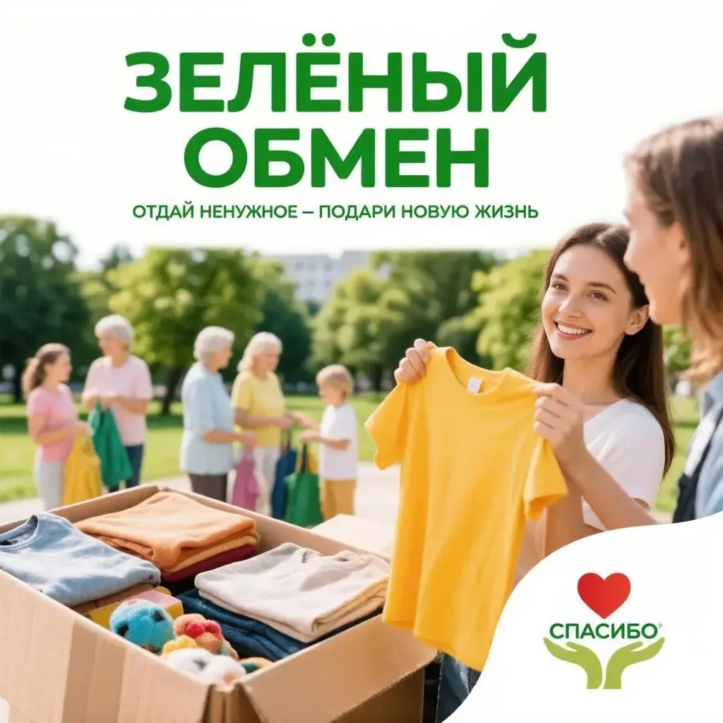 ☘️ Акция «Зеленый обмен» в школе на Чарушинской дай вещам вторую жизнь!