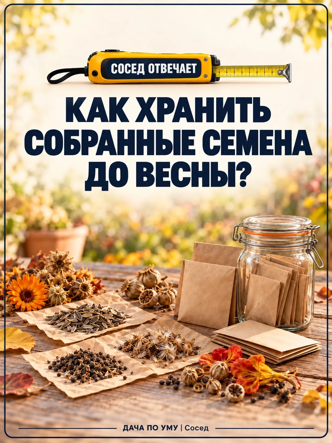 Главные враги семян — не мороз, а влага, тепло и перепады температуры. Поэтому просто с...