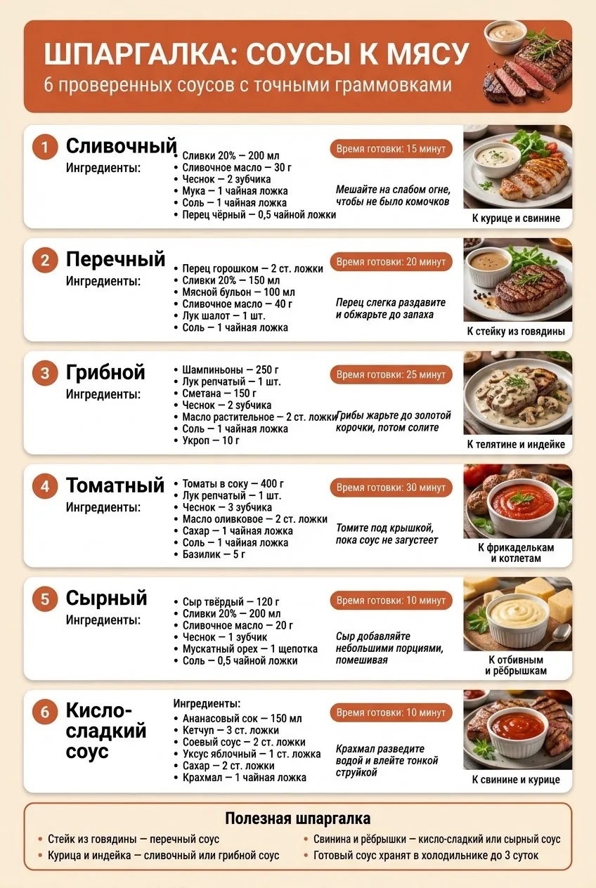 Соусы к мясу 🥩