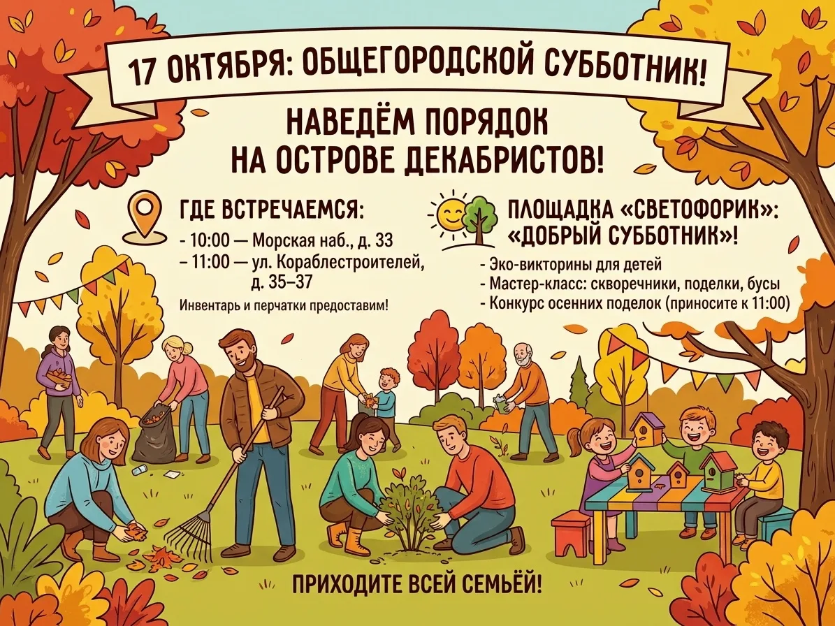 17 октября приглашаем жителей на общегородской субботник!