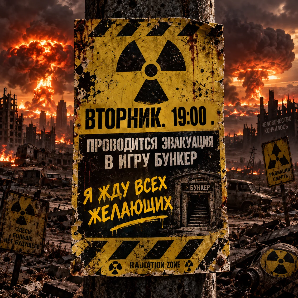 ☢️ВО ВТОРНИК ПРОВОДИТСЯ ЭВАКУАЦИЯ В ИГРУ БУНКЕР! ☢️