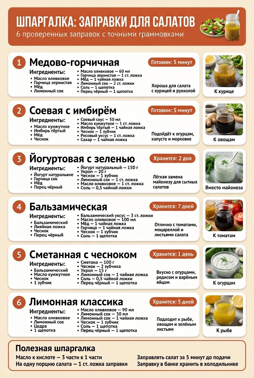 Заправки для салатов 🥗
