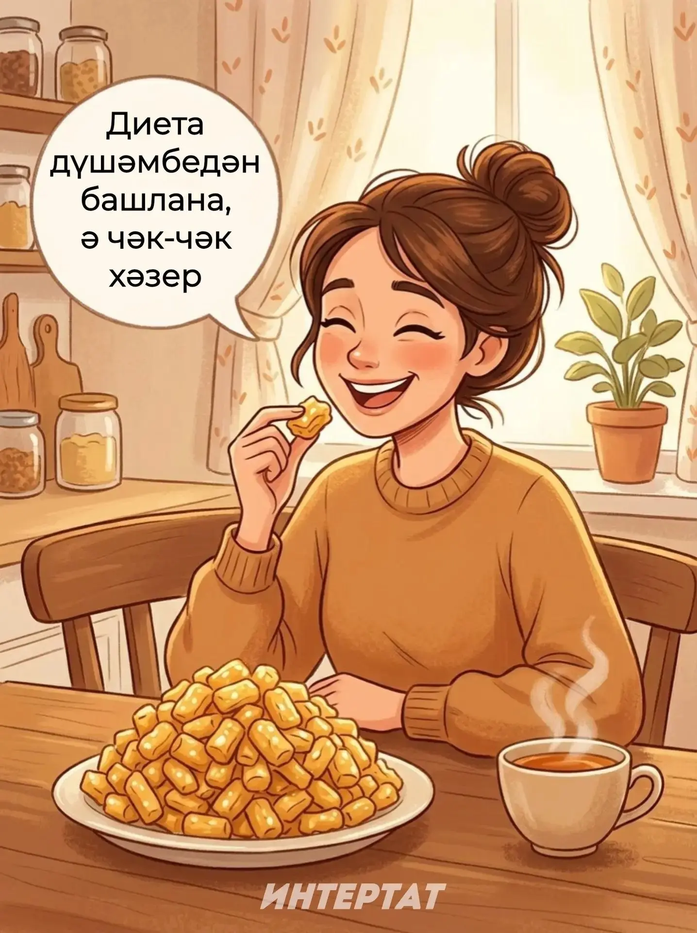 Чәк-чәк көнендә чәк-чәк турында карточкалар