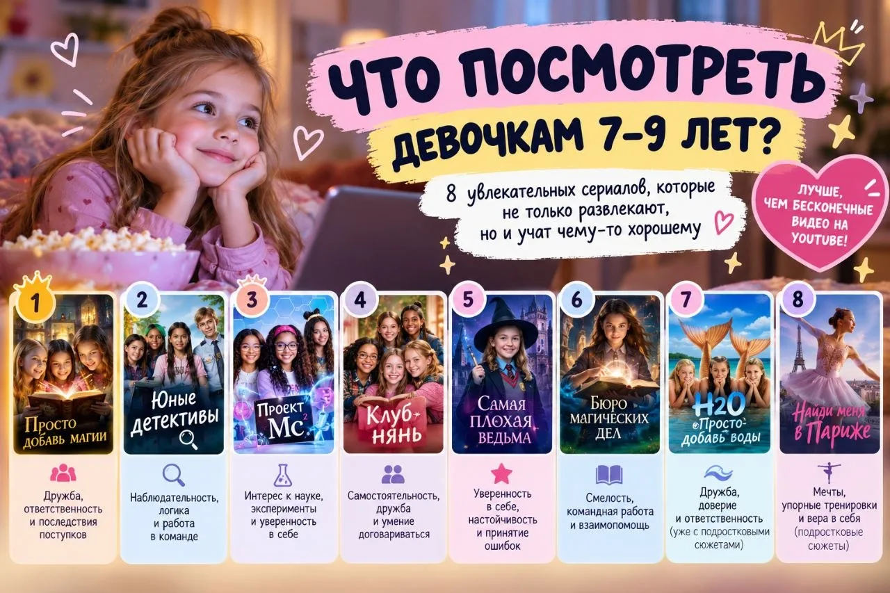 Что посмотреть девочкам 7–9 лет? Подборка сериалов, которые не только развлекают