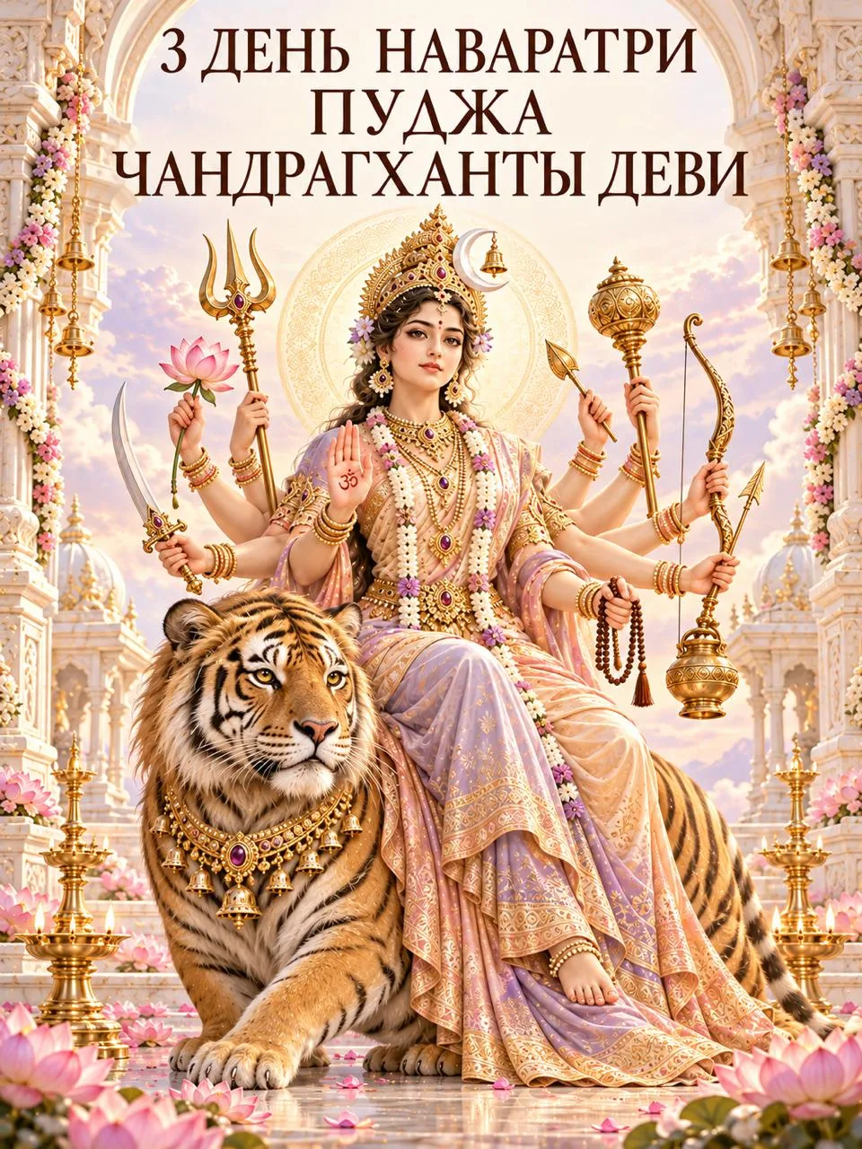 3 ДЕНЬ НАВАРАТРИ  ЧАНДРАГХАНТЫ ДЕВИ