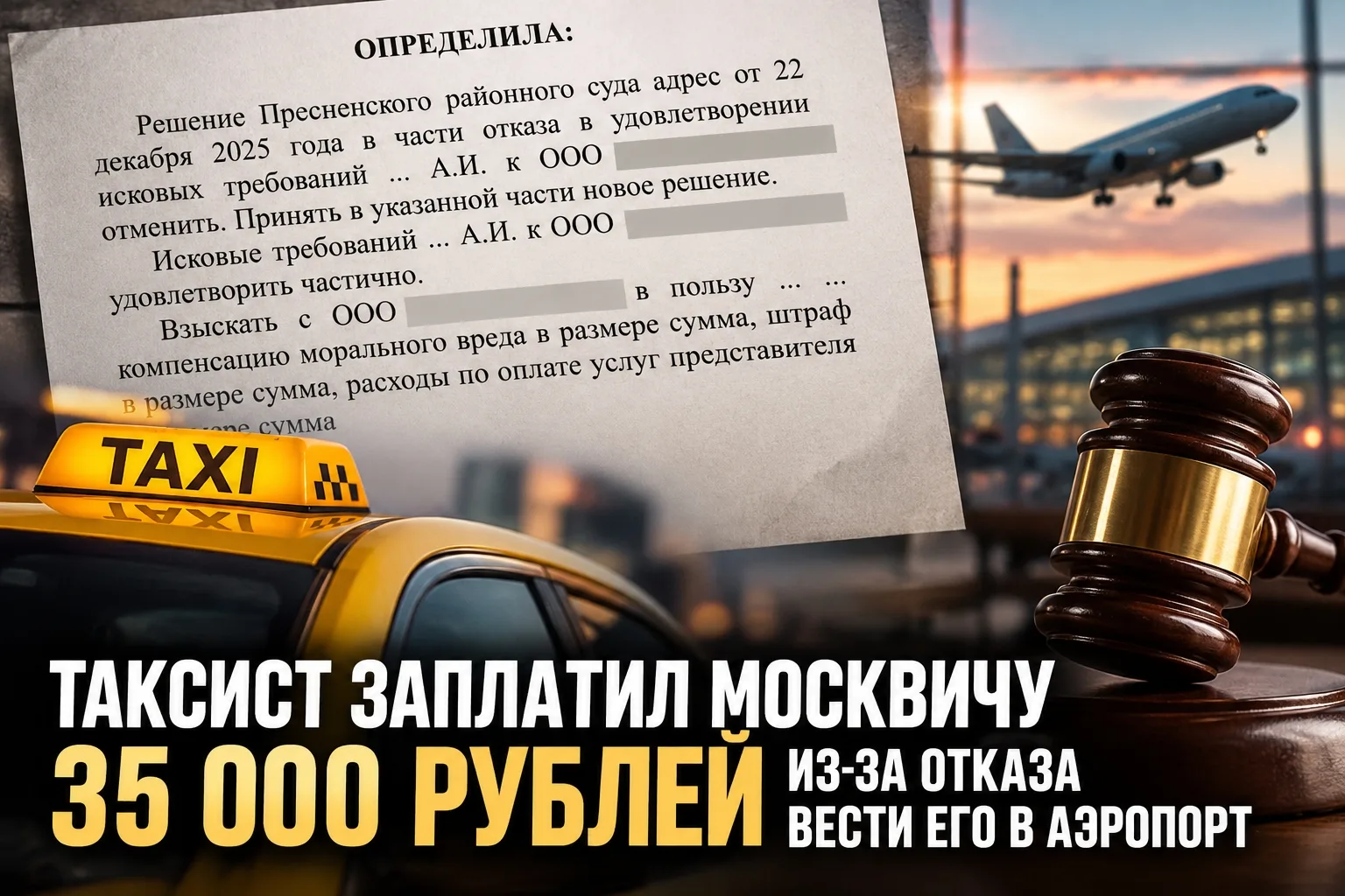 🚕💸 В Москве таксист отказался везти пассажира в аэропорт и попал на 35 тысяч рублей