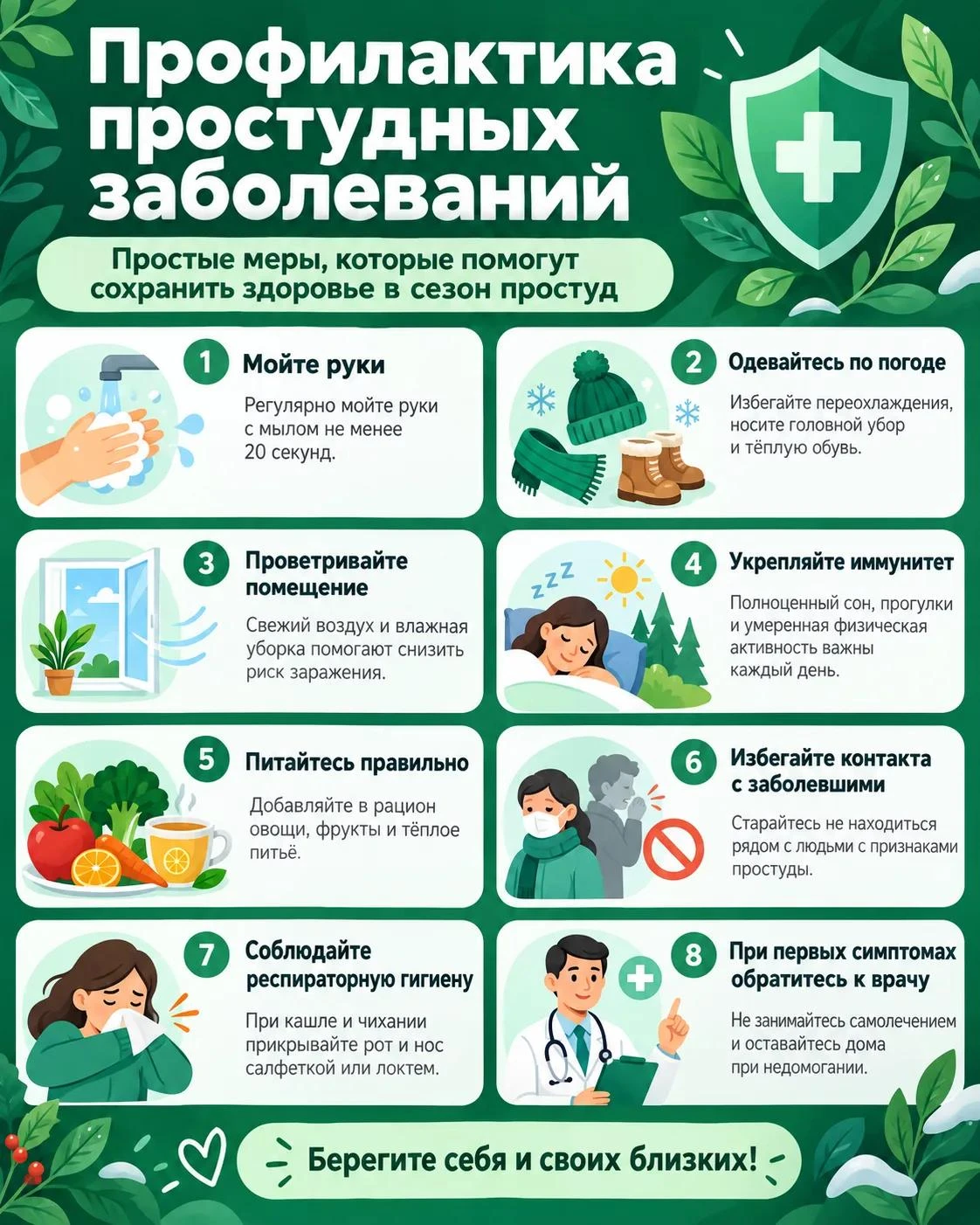 🧼 Простые правила, чтобы осень не омрачилась простудой!