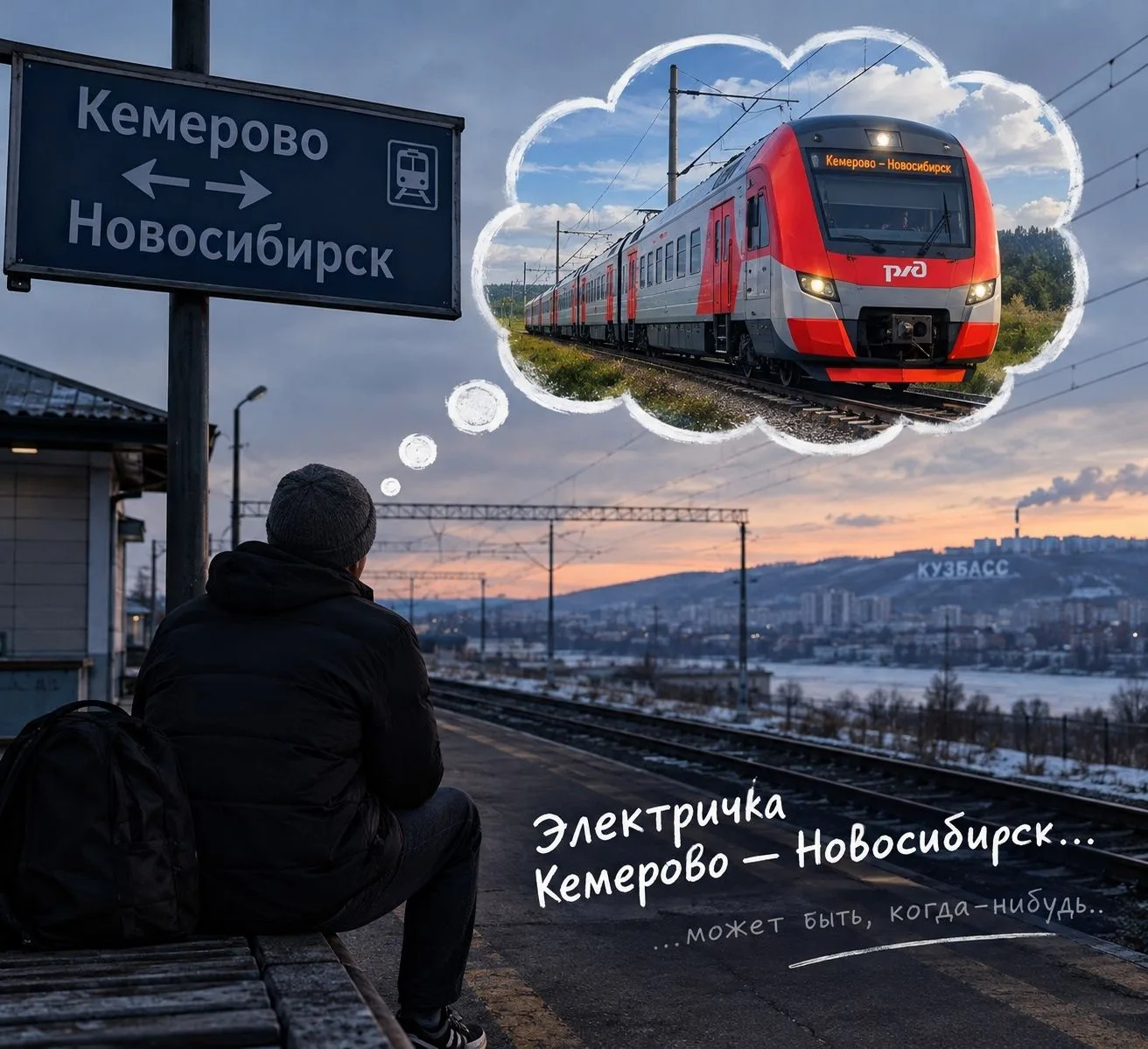 Кемеровчане задались вопросом ждать ли электричку Кемерово - Новосибирск. Ответ админис...
