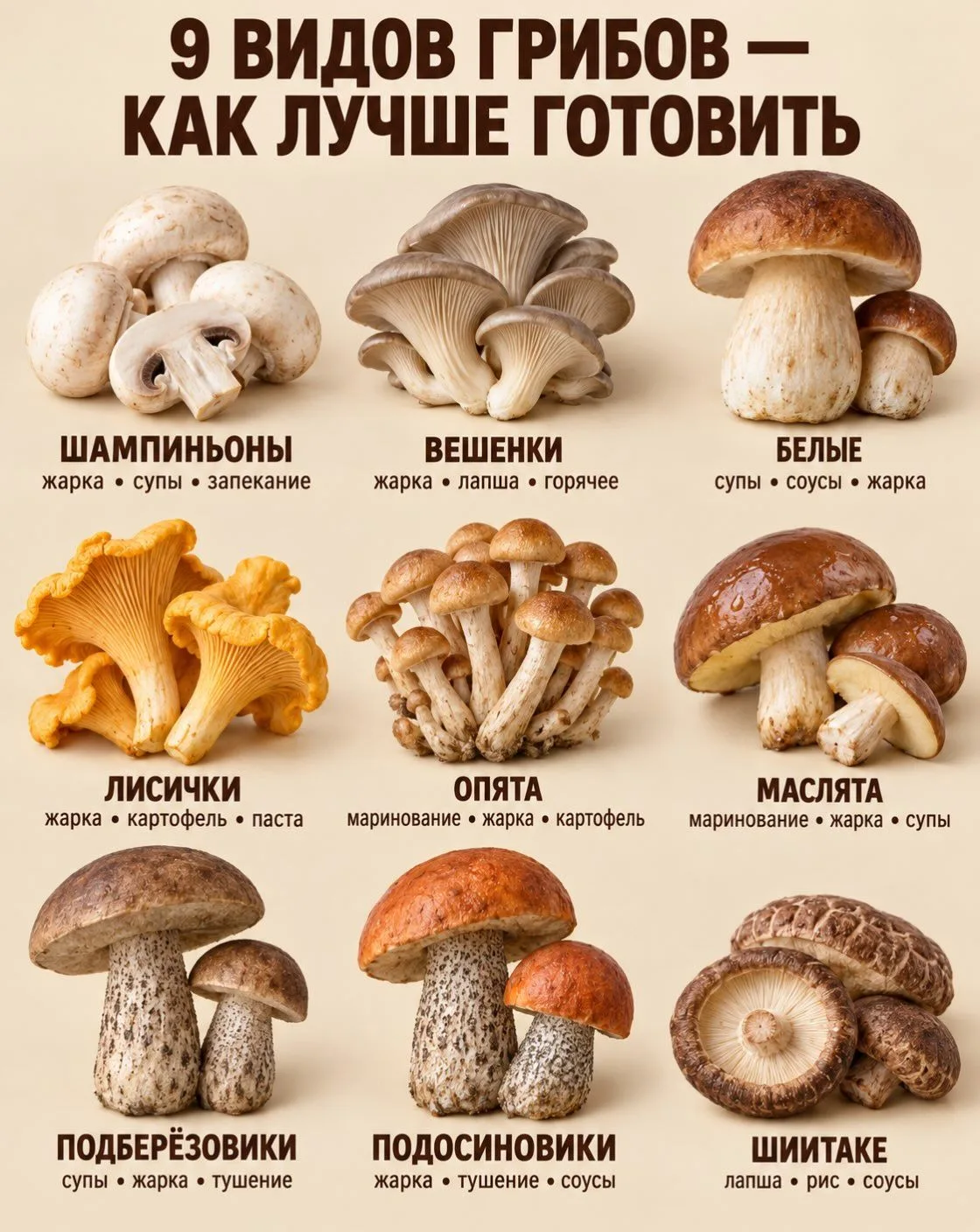 🍄 НЕ ВСЕ ГРИБЫ СТОИТ ГОТОВИТЬ ОДИНАКОВО!