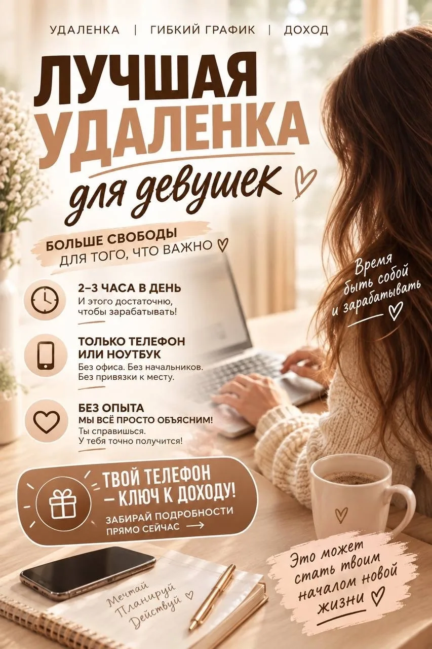 Ищу девушку в команду! Работа, которая не мешает жизни 👩‍💻