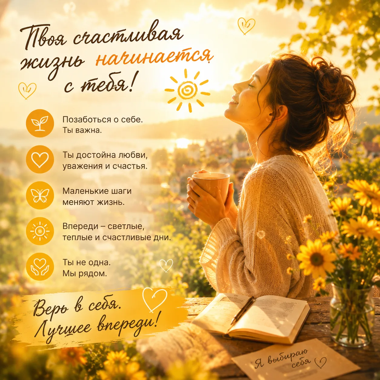☀️ Иногда счастливая жизнь начинается с очень маленькой надежды… 🤍