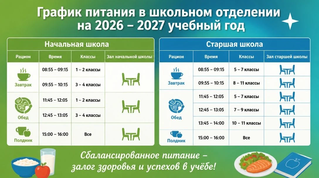 🍎 Вкусно, полезно и удобно! Обновляем график школьного питания