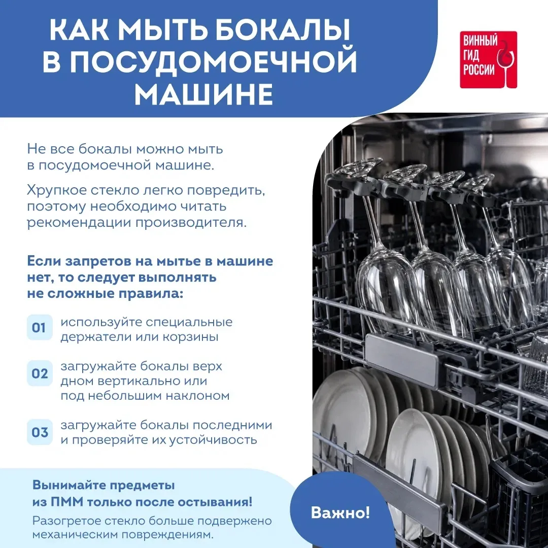 В День чистых стаканов напоминаем о правилах мытья бокалов в посудомоечной машине.