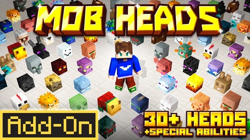 Mob Heads — Более 30 уникальных голов с особыми способностями стреляйте огненными шарам...