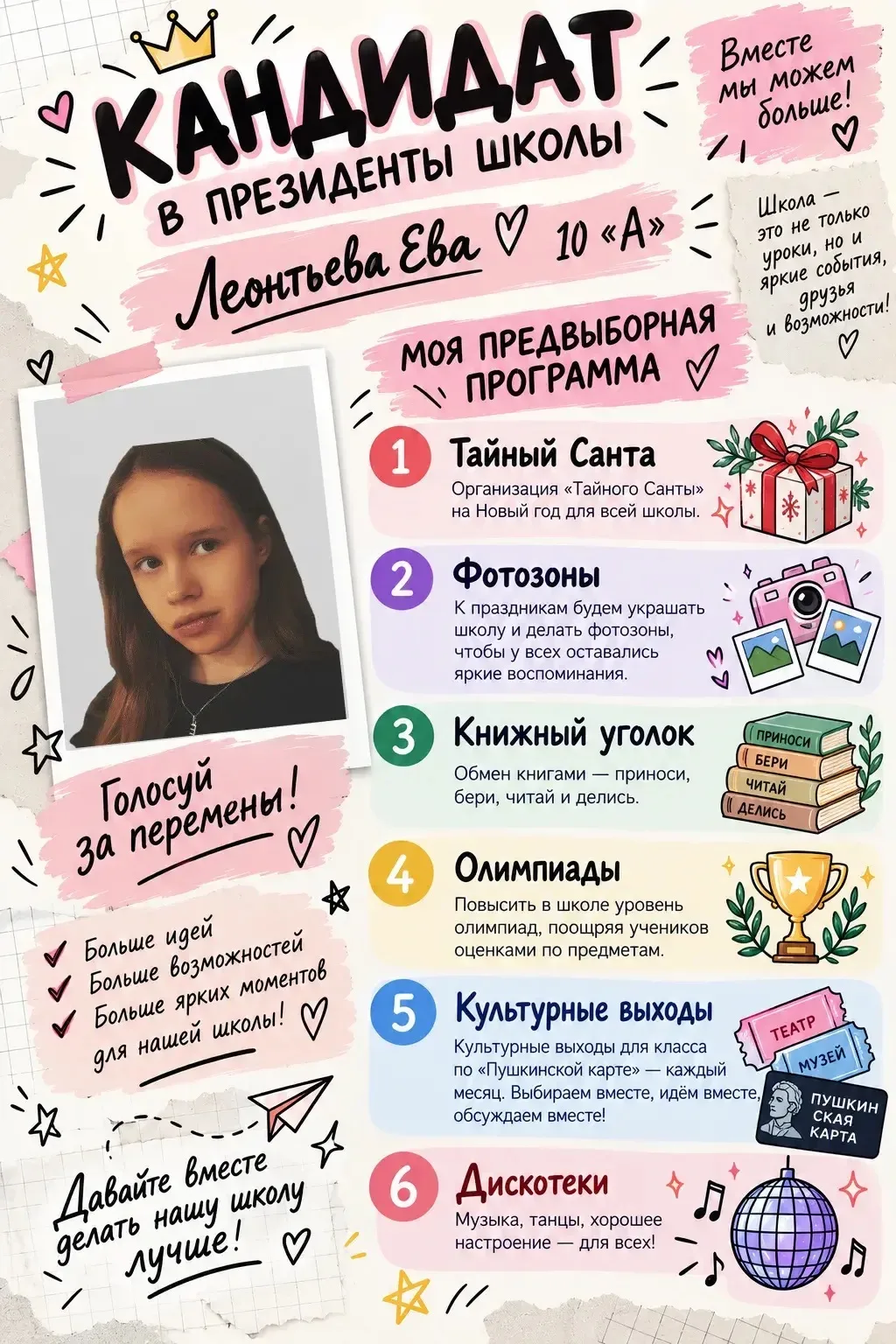 Представляем вашему вниманию первого кандидата на пост президента школьного ученическог...