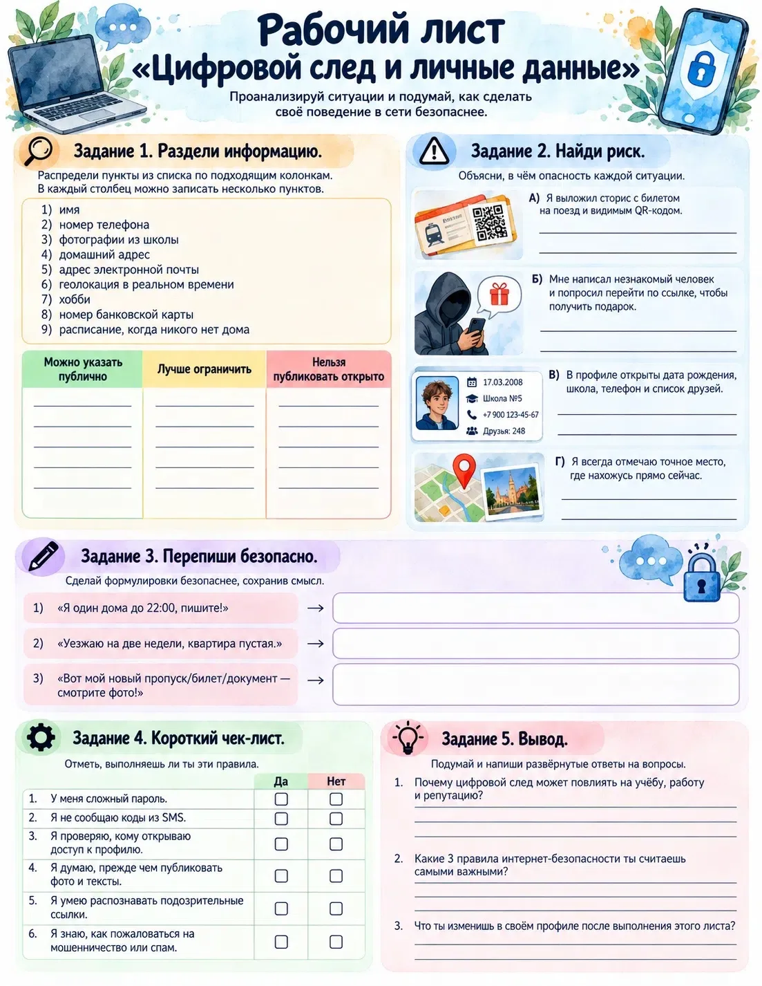 Что мы оставляем о себе в интернете? Безопасность в сети интернет