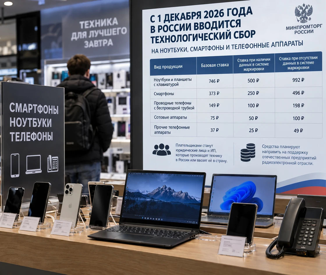 👉 Определён размер технологического сбора за смартфоны и ноутбуки, который начнёт дейс...