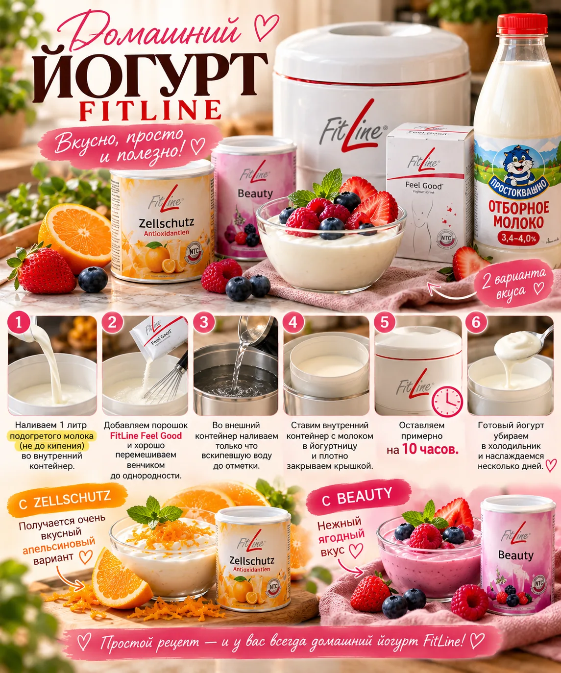 🥛 ДОМАШНИЙ ЙОГУРТ FITLINE — ВКУСНО И ОЧЕНЬ ПРОСТО 🤍