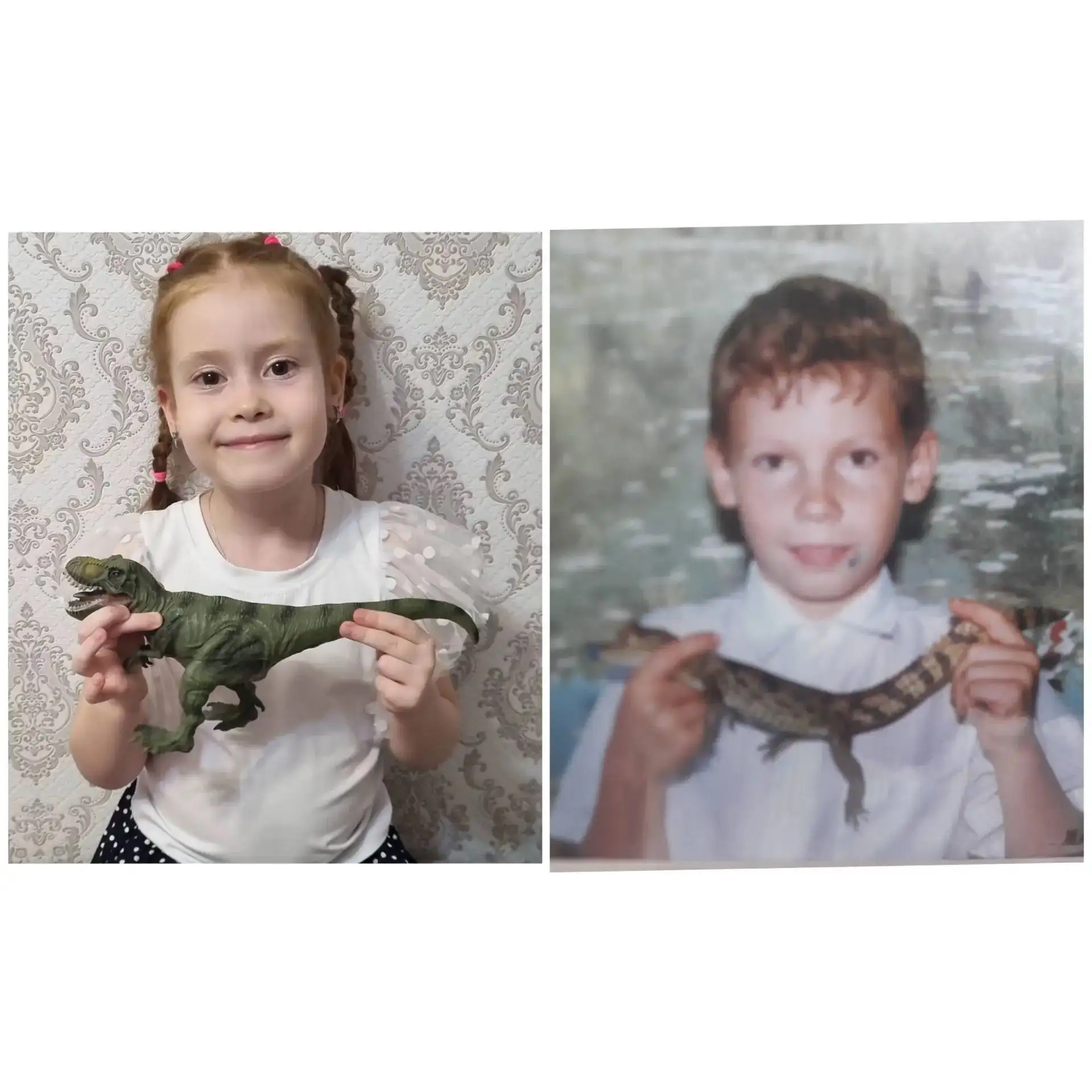 История одной семьи в двух кадрах: папа Лёша в детстве и его дочка Маша сейчас. С Днём ...