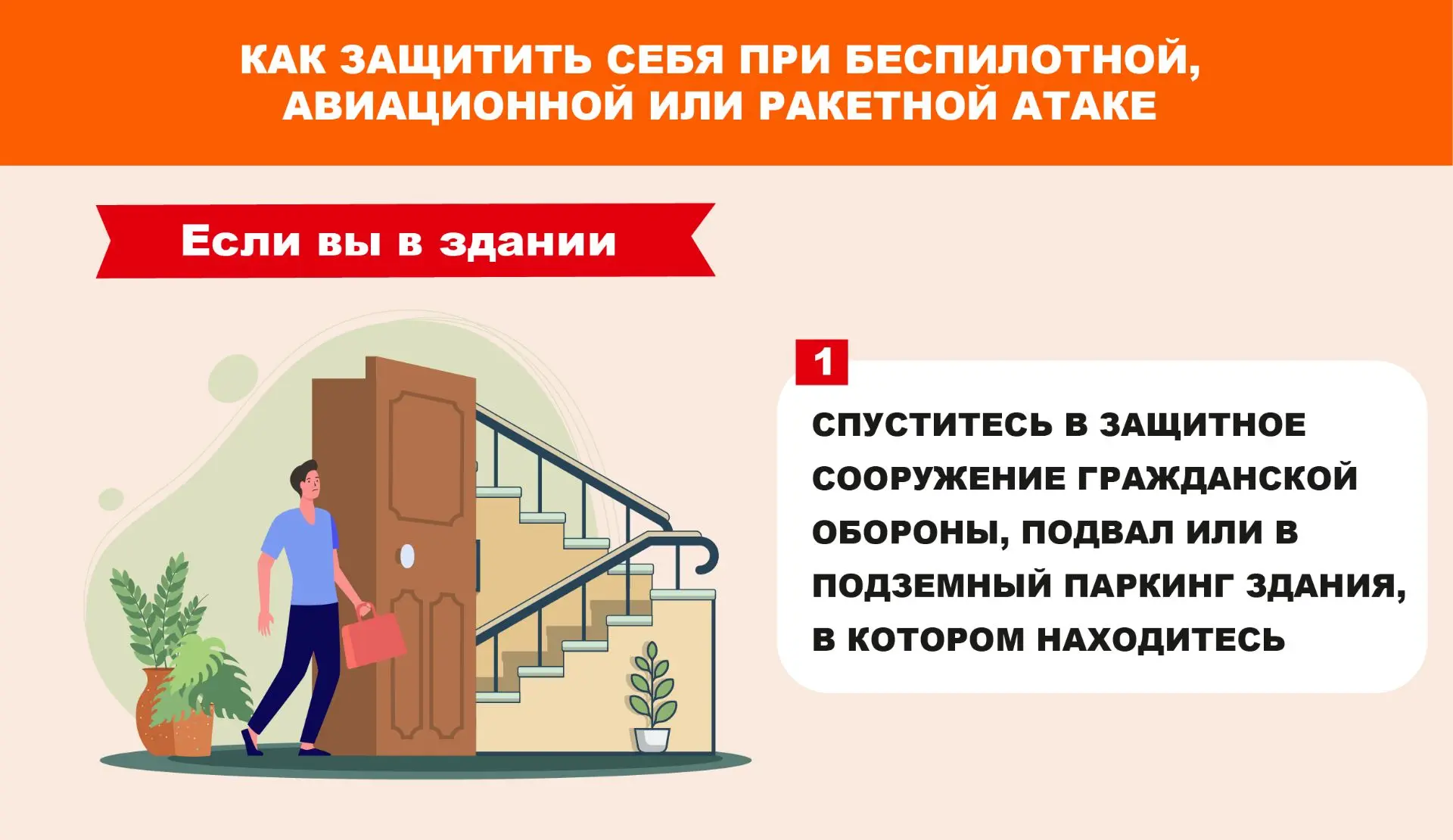 🚨  Как защитить себя при беспилотной, авиационной или ракетной атаке