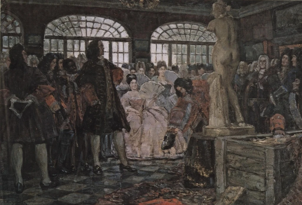 Петербург, 1718 год. В Летнем саду стоит белая мраморная женщина. Мимо идут люди. Кто-т...