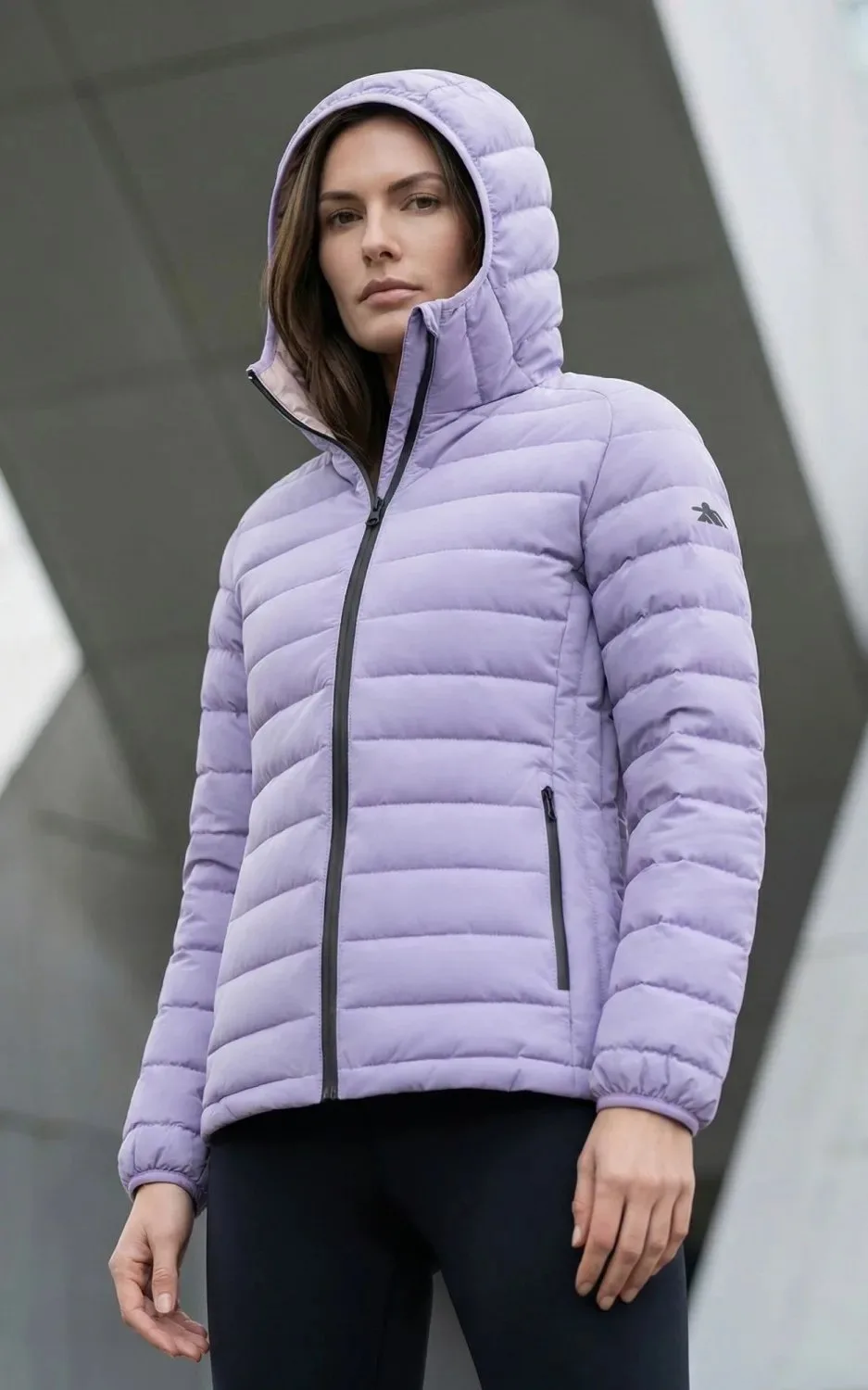 🛍️ Куртка женская стёганая с капюшоном с графеновой подкладкой сиреневого цвета 9624_1Sn