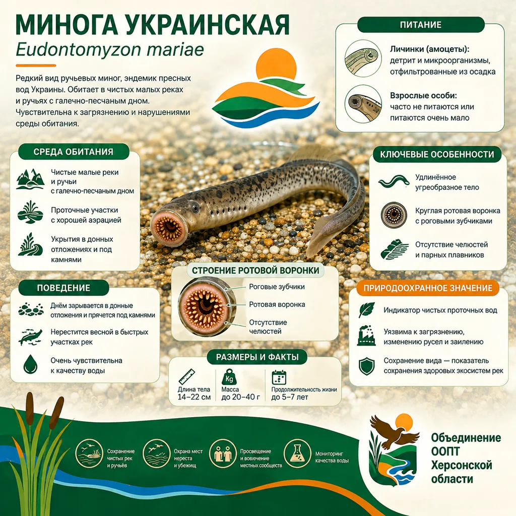 🌿 Минога: несколько лет в иле – и один шанс оставить потомство