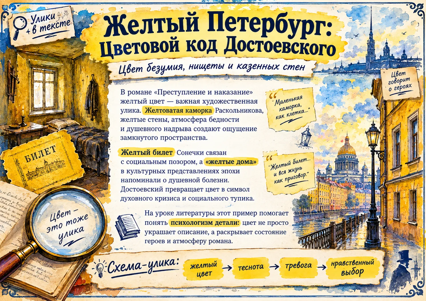 🔎Информационные плакаты: Улики в тексте. 🕵‍♀️