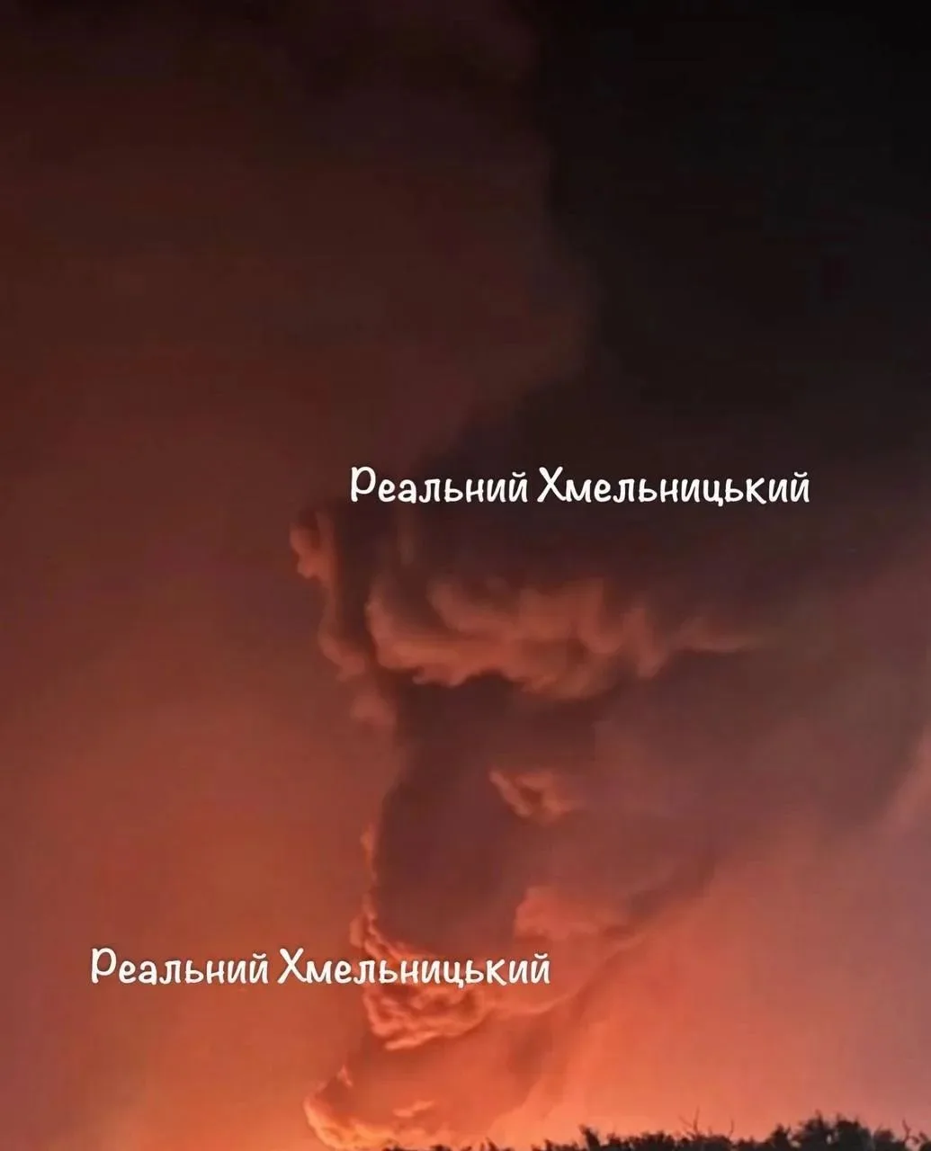 Сильный пожар в Хмельницкой области после прилёта реактивных Гераней