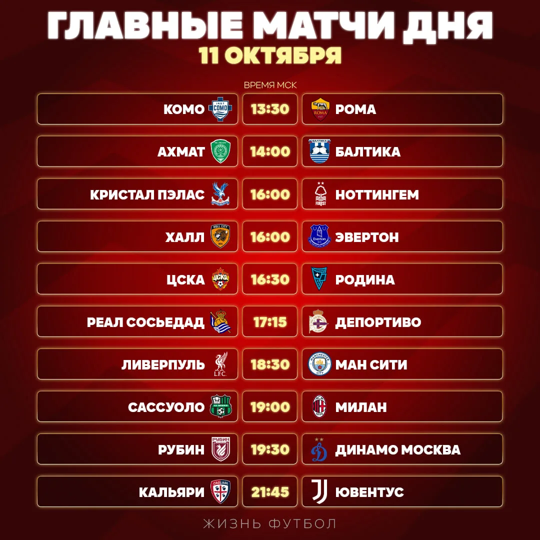 🔥 Расписание игрового дня