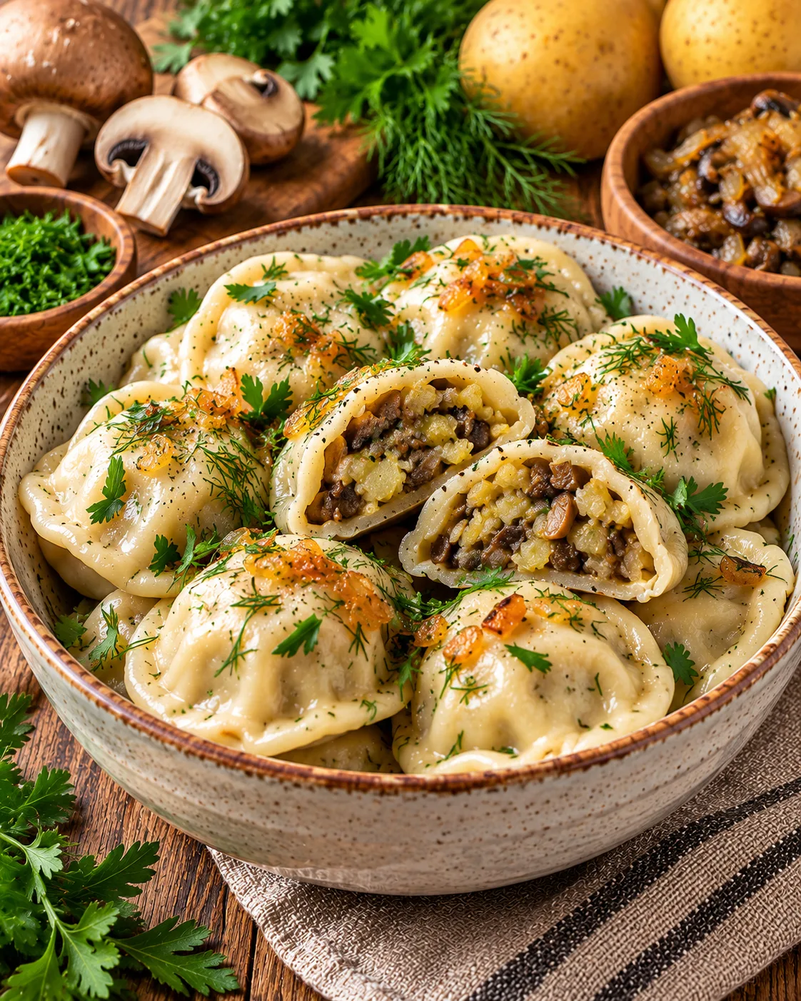 🥟ПЕЛЬМЕНИ С ГРИБАМИ И КАРТОФЕЛЕМ