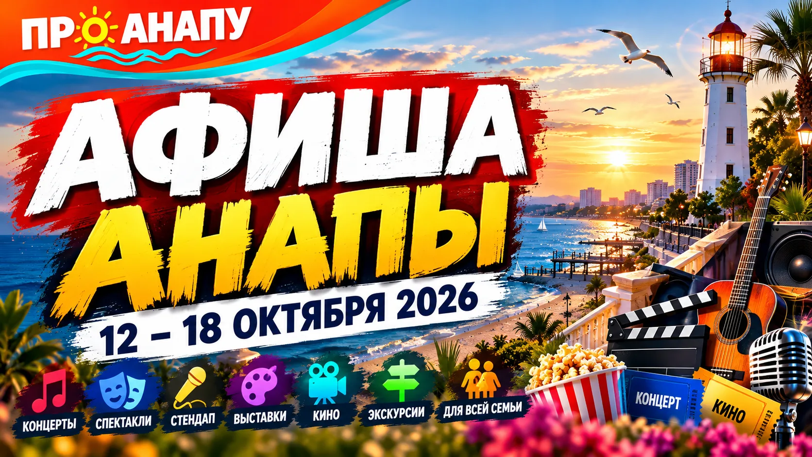 🎭 Афиша Анапы: куда сходить с 12 по 18 октября