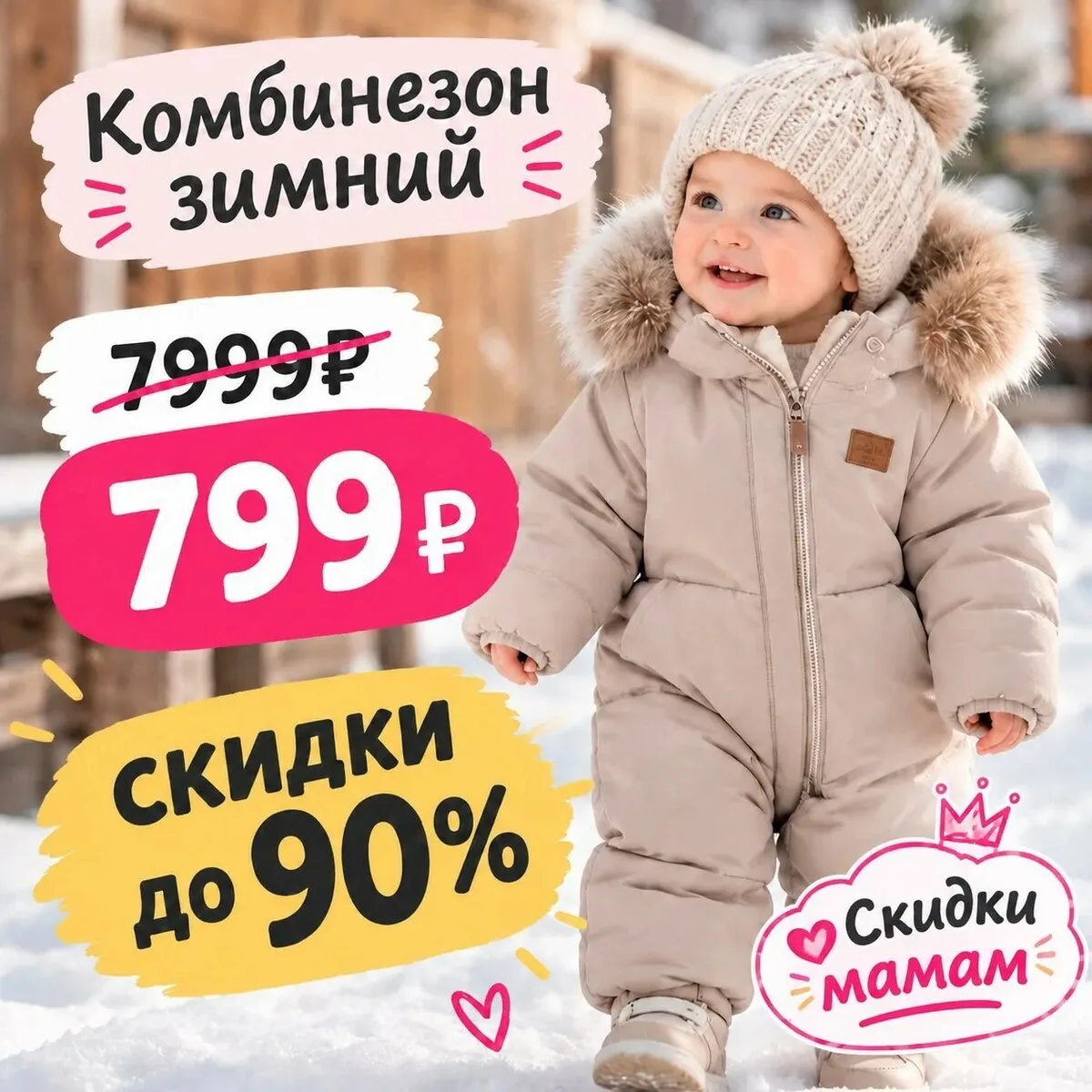 Товары для мам и малышей со скидками до 90%!