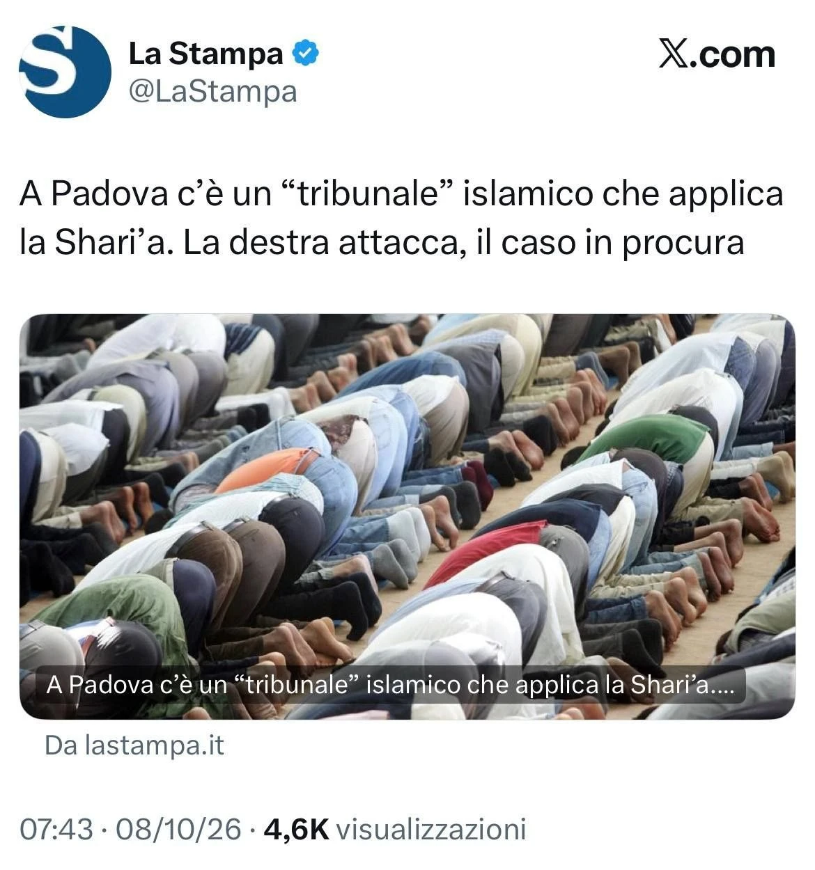 😈 Арбитражный трибунал Падуи, занимающийся судебными разбирательствами между мусульман...