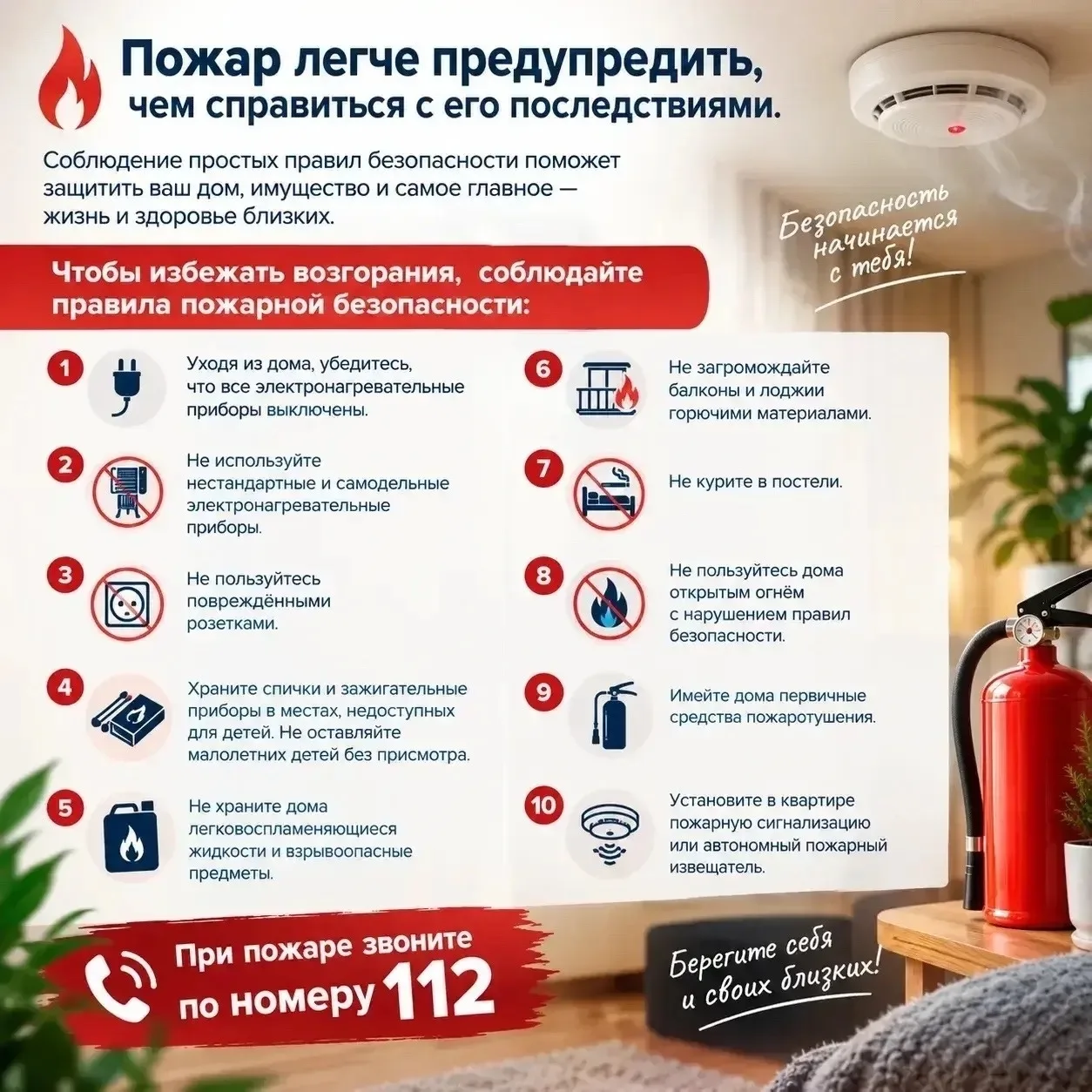 Пожар легче предупредить, чем справиться с его последствиями.