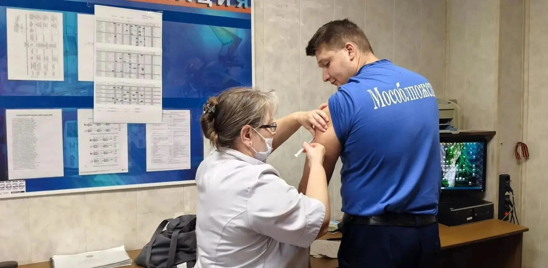 💉 В Серебряных Прудах огнеборцы сделали прививки от гриппа