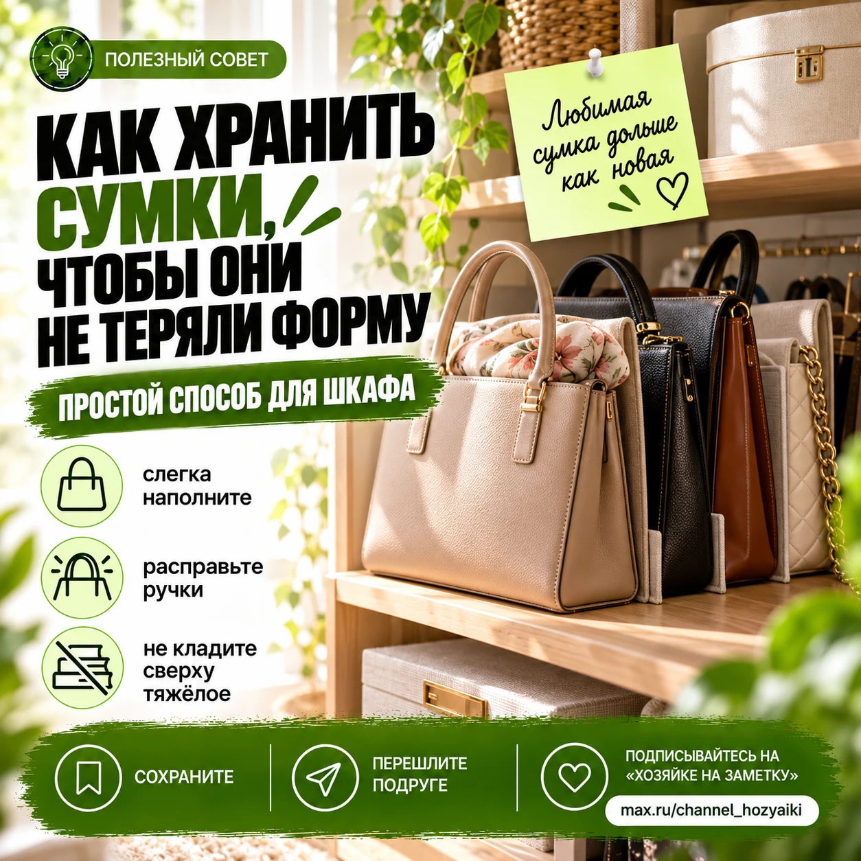 👜 Как хранить сумки, чтобы они не превращались в бесформенную кучу