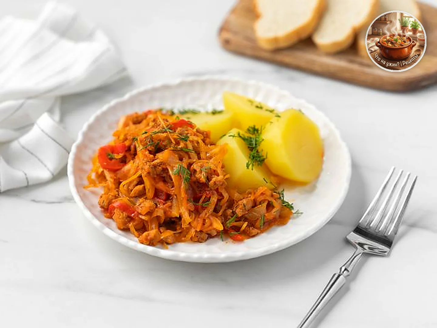 🍲 Тушеная капуста с фаршем