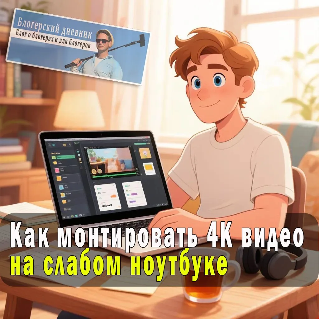 Как монтировать 4K видео на слабом ноутбуке.