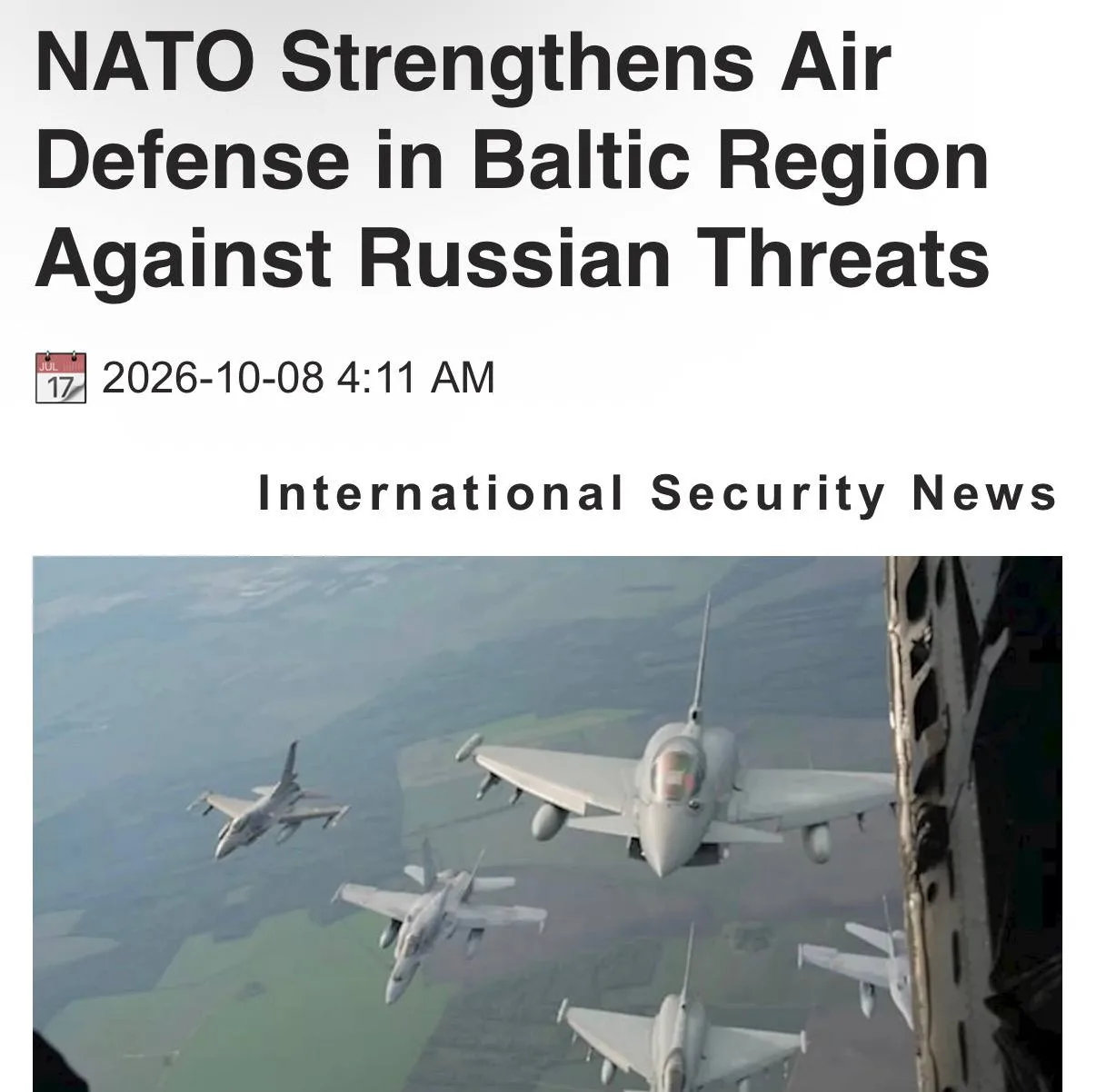 ⚡️НАТО усиливает ПВО стран Балтии, — CBC News.