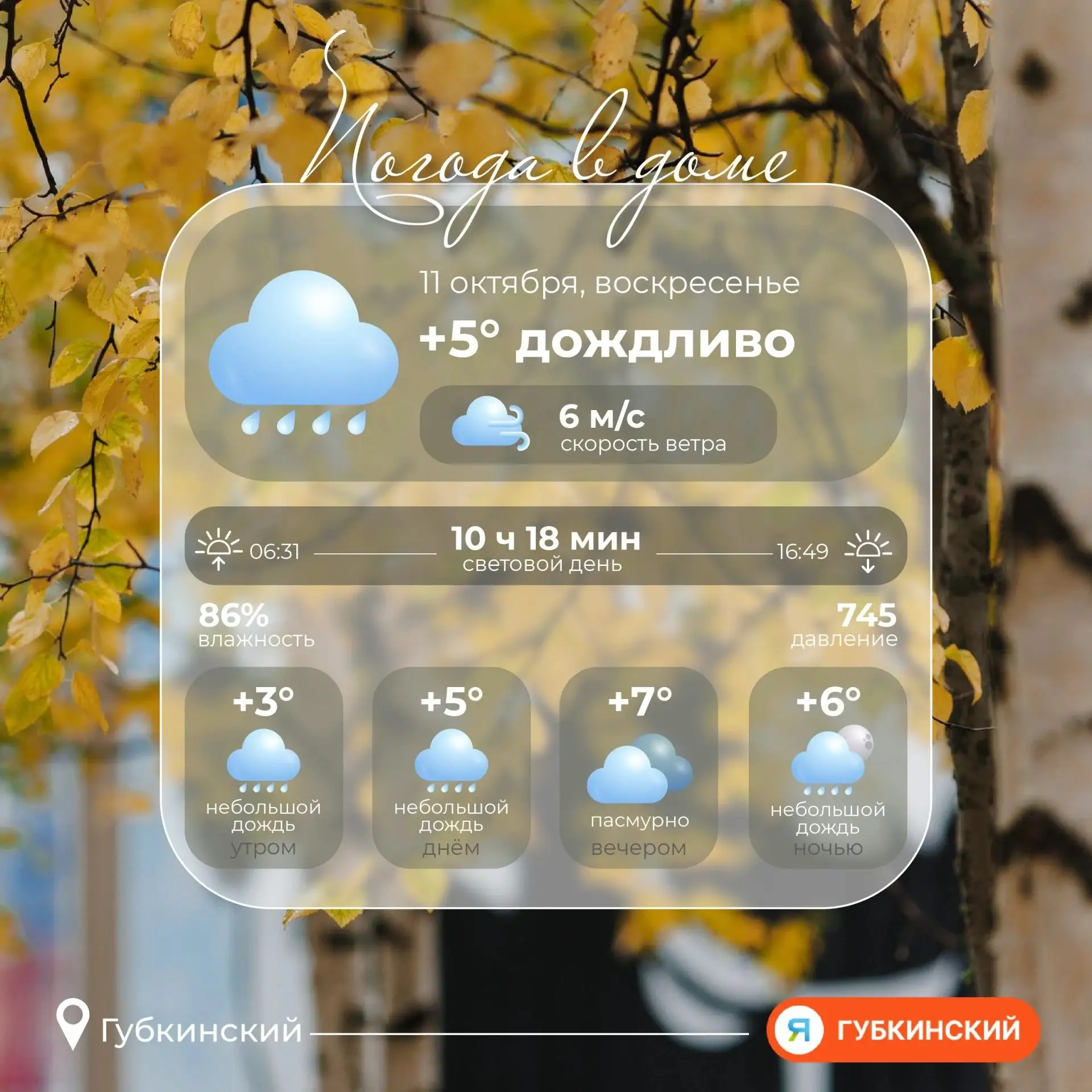 🌧 Доброе утро, Губкинский!