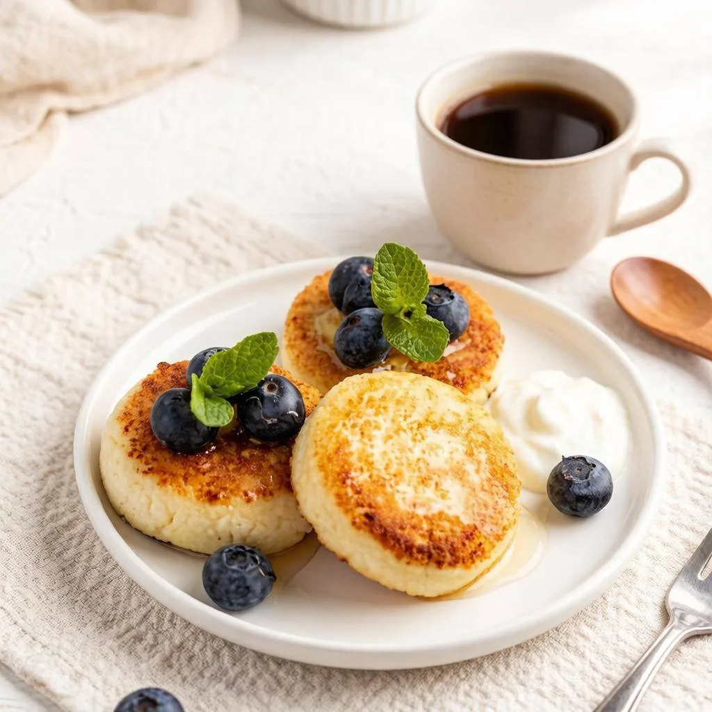 ‼️ Пышные сырники с изюмом и сметаной — утром как в детстве 🔥