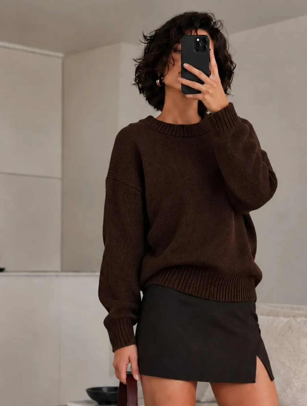 🧶 Свитер Pinterest в шоколадном оттенке