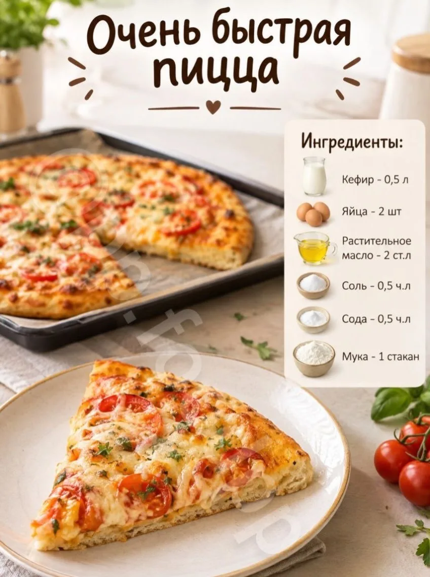 Очень быстрая пицца — когда хочется вкусного, а времени совсем мало!