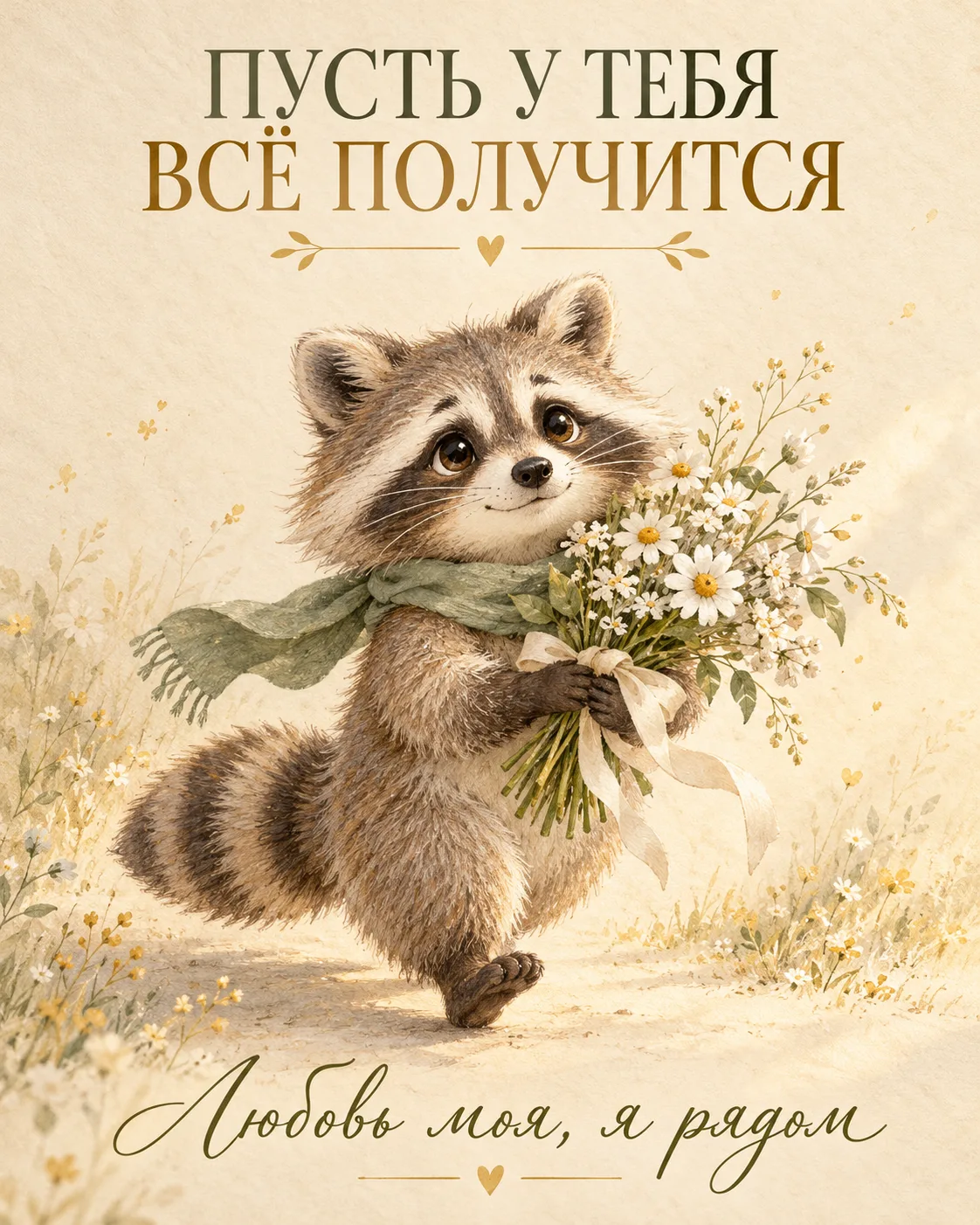 🦝 Даже если сегодня всё идёт наперекосяк, знай: где-то уже готовится приятный сюрприз....