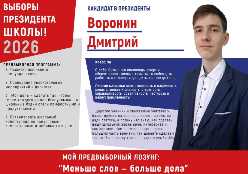 Официальные выборы президента ученического самоуправления