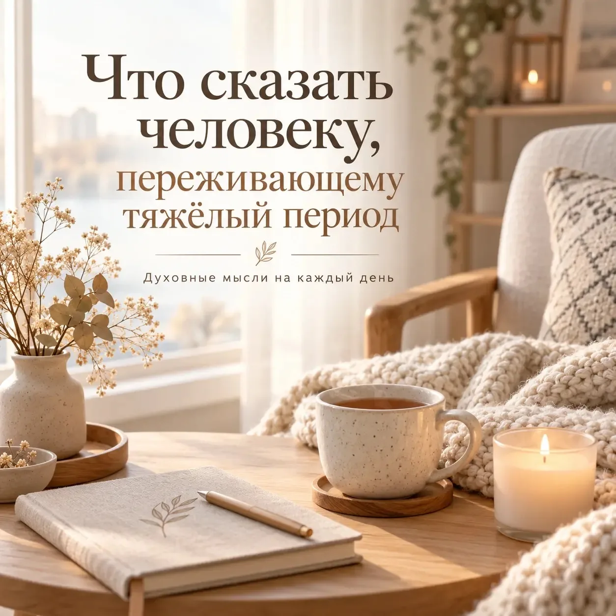 🤍 Что сказать человеку, переживающему тяжёлый период