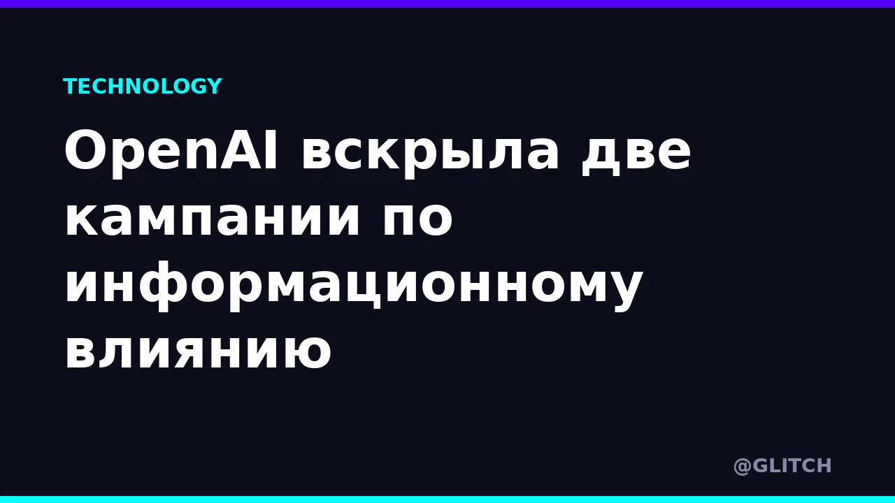 OpenAI вскрыла две кампании по информационному влиянию