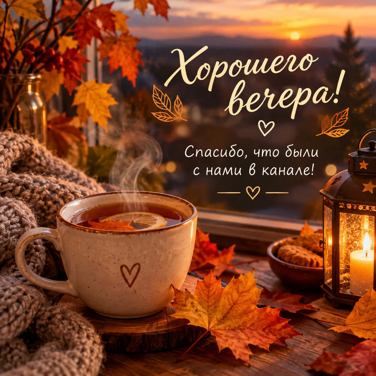 🍂 Хорошего вечера! Пусть вечер будет тёплым, уютным и спокойным. Спасибо, что вы с нам...