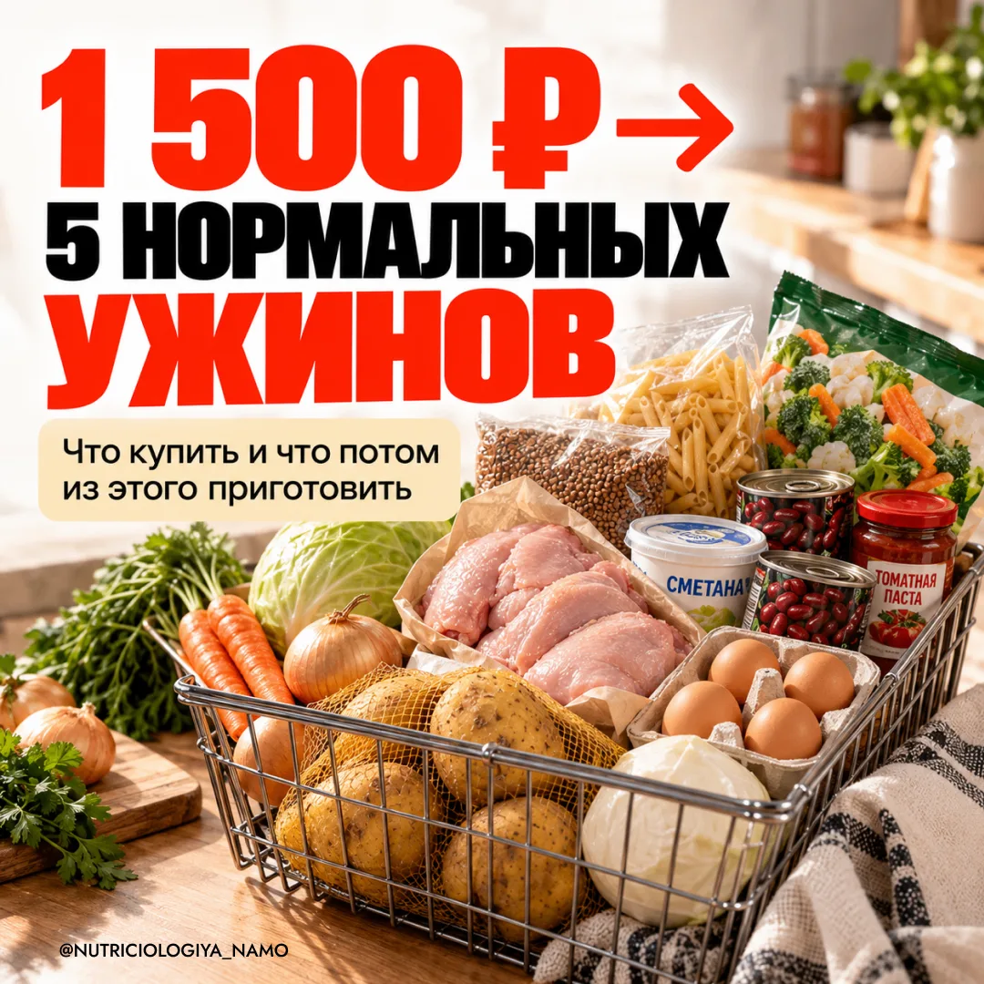 1 500 ₽ НА ПРОДУКТЫ. ЧТО КУПИТЬ, ЧТОБЫ НЕ ЕСТЬ ОДНО И ТО ЖЕ ПЯТЬ ВЕЧЕРОВ? 🛒